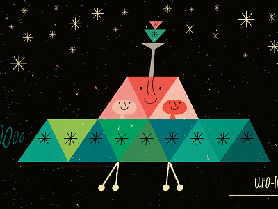 UFO-Mobile colorful illustration retro ufo whimsical