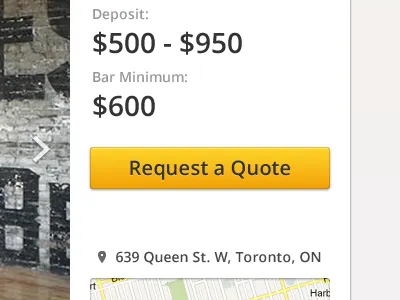 Request Quote button location map photos price ranges venue