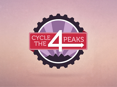 Cycle The 4 Peaks 4 charity cycle logo purple red sport