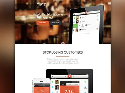 Landing Page - Fiist app clean ipad iphone landing page minimal ui web