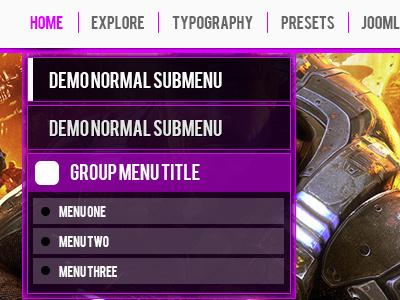 Dropdown menu menu ui