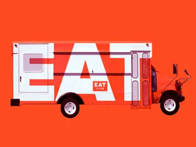 Short bus bus wrap eat food orange