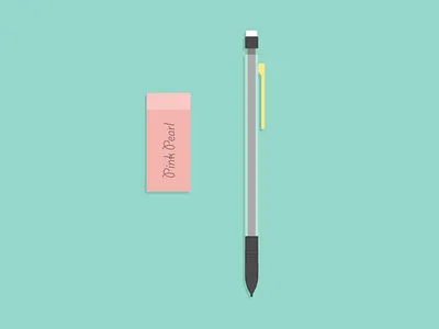 Budget Wireframe Tools bic eraser illustration mechanical pencil pencil pink pearl sketch sketch app vector