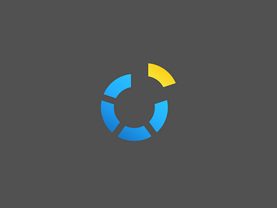 Shapes blue circle segmented yellow