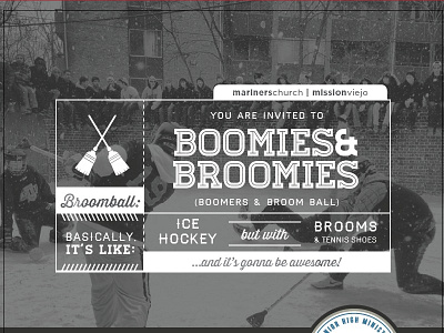 broomball_promo_flyer black and white broom broomball flyer promo