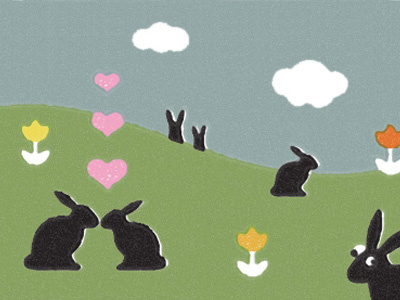 Bunny Love illustration pioneer rabbit