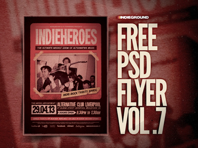 Freebie Flyer Vol. 7 alternative concert festival flyer free freebie gigposter grunge indie music photoshop polaroid poster psd template vintage