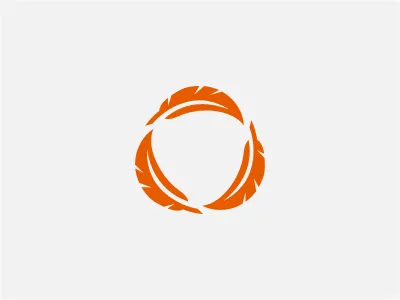 Feather Globe 2 agency bird circular feather globe light logo online orange planet round sphere tourism travel