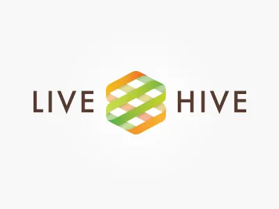 Live Hive Logo brown cloud green identity live hive logo orange pink red software tech technology weave