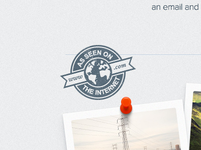 As Seen On... The Internet badge com earth pin polaroid shadow stamp subtle texture tilt wordpress www
