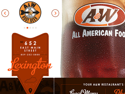 A&W™ Restaurants Website location slideshow ui website