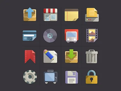 Flat Design Icons Set Vol3 design flat icons set
