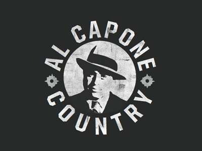 Al Capone Country al capone apparel black bullet capone chicago cicero crime gangster gun locker patch logo mafia mob prohibition screen shirt silhouette tommy tommy gun vector white