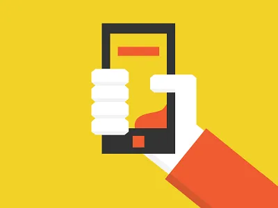 Hand Mobile Testing arm droid hand illustration iphone minimal mobile phone test