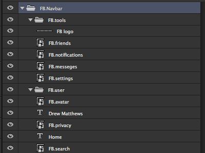 Fb Navbar facebook psd template