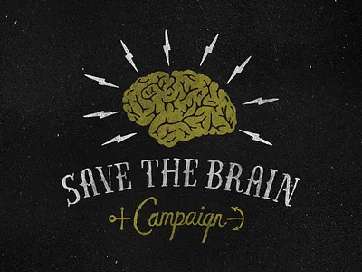 Save The Brain Campaign anchor bolts brain campaign hand lettering handcrafted lightening typography