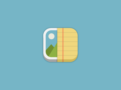 Photostory Icon app fingerholic flat icon iloveflatdesign ios iphone note photo story