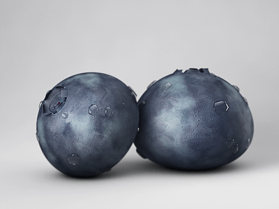 Blue 3d blueberry c4d