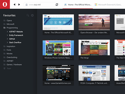 Opera Concept browser favourites flat opera speeddial ui