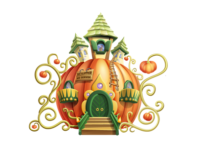 Cinderella house 2d art building game house pumpkin