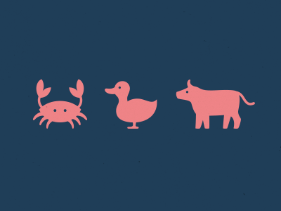 menu icons animal cow crab duck food icon illustration menu rehearsal dinner wedding