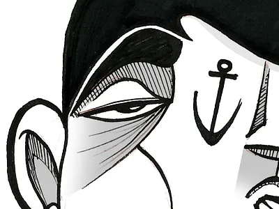 Guy 3. all purpose raw black character drawing graffiti illustration knucklehead straight baller white