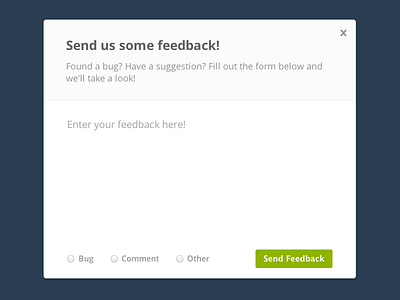 Retina Feedback Form minimal preserve.io retina ui ux