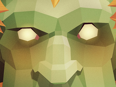Number 3 character face game illustration poly polygon portrait