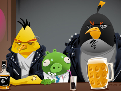 Poor pig angry bird bar beer coca pig pub rock whiskey