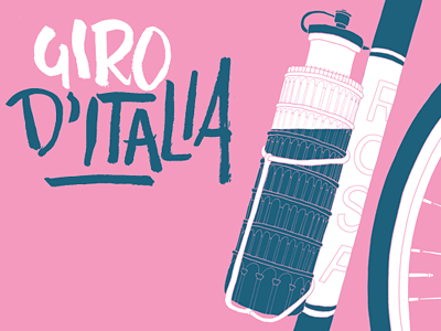 Giro d'Italia illustration lettering poster