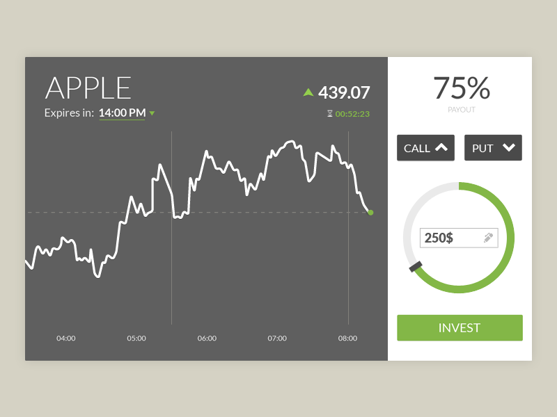 Trading app animation animation app bet binary button flat flat animation graph invest ios ipad options picker simulation stock stocks trade