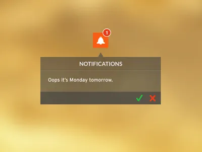Notification alert flat icon interface monday notification tomorrow ui ux work