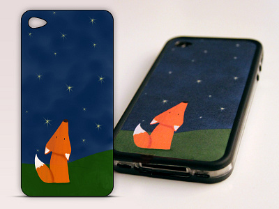 iPhone skin cover fox illustration iphone skin