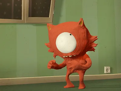 Harry Scary 3d character dark illustration monster pitch red styleframe zbrush