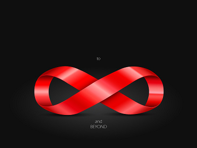 to INFINITY and BEYOND icon illustrator infinity light red reflections shiny vector