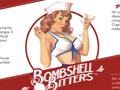 Bombshell WIP illustration label package design