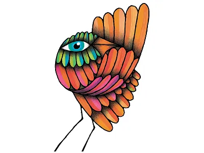 Ave animals color editorial handmade illustration markers prismacolor