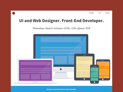 New Website Now Live blue colours css design flat html icons ios ipad iphone red responsive svg typography ui ux web website