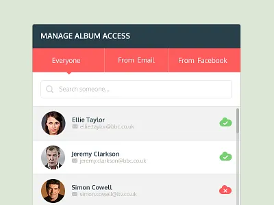 Access manager widget cloud flat manager minimal photo pop ui up widget