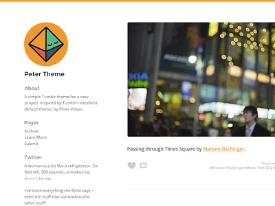 Peter - Index Page learn mysterychicken peter responsive screencast series theme tumblr tutorial