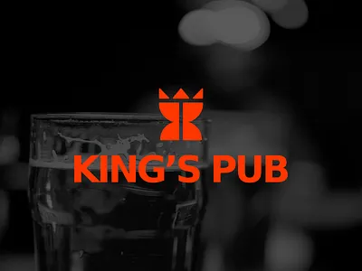 King's Pub beer drinking goblet king kings pub logo logo design mark pub royal