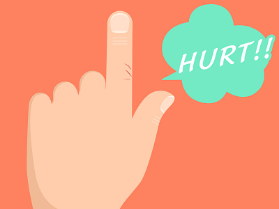 Hurt finger flat hand hurt illustration