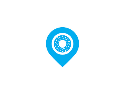 Donut Shop blue donut food locations map marker shop social tag