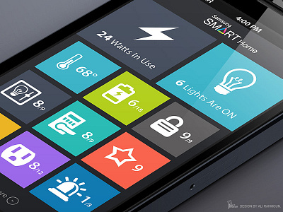 Home Automation Flat App Design flat design flat ui home automation ios ipad iphone metro samsung smart home