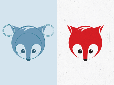 Little Fox circle fox geometry grid identity logo minimal process vector