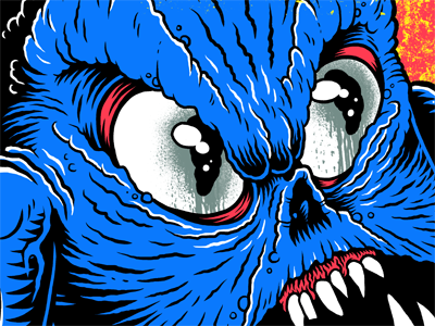 Angry Blue Thing illustration shirt design