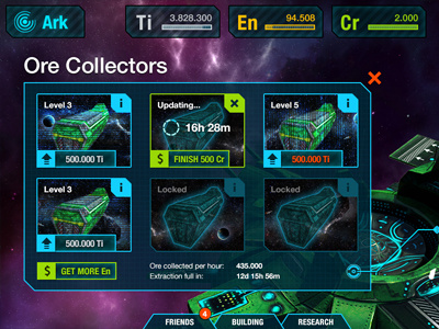 Game UI app design game screen space ui