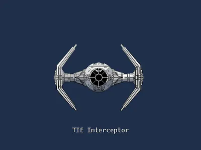 Tie Interceptor pixel art star wars