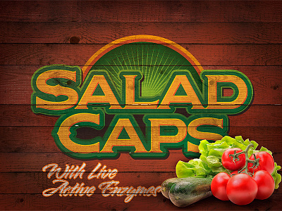Salad Caps country farm organic salad vegetables vitamins wood