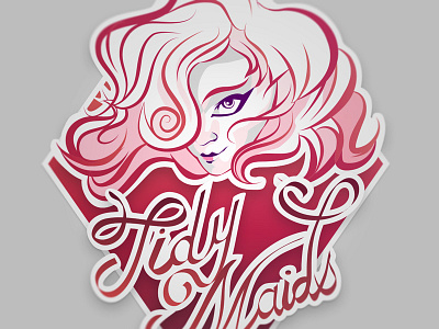 Tidy Maids Logo eye flowy girly hot illustration logo pink swirls